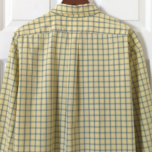 Ralph Lauren 90's Vintage Preppy Plaid Long Sleeve Button Down Shirt Yellow XL - Picture 12 of 12